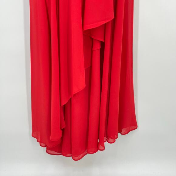 NBD | Christian Gown in Red Asymmetrical Corset Maxi Dress S - Picture 8 of 16